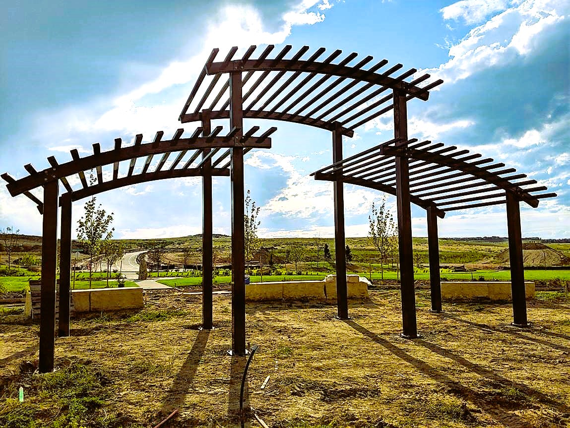 Wooden Shade Structure in a Park