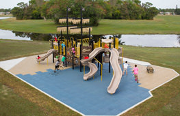 Playground Featuring Rubber Tile Surface