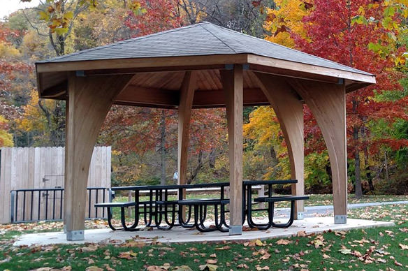 Wooden Shade Structure in a Park